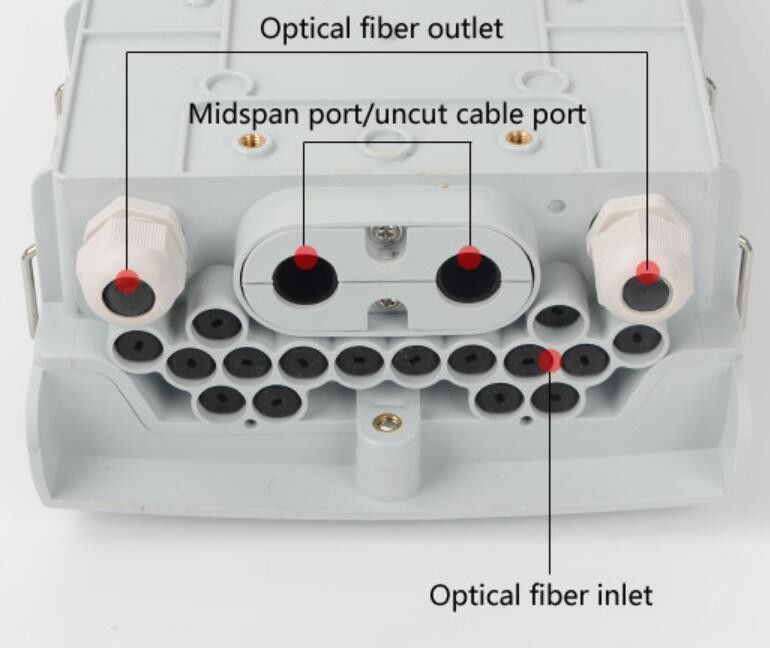Порт Ftth 2 Inlet+Mid-Span стены оптического волокна совместной коробки на открытом воздухе, выход 16 для кабелей падения