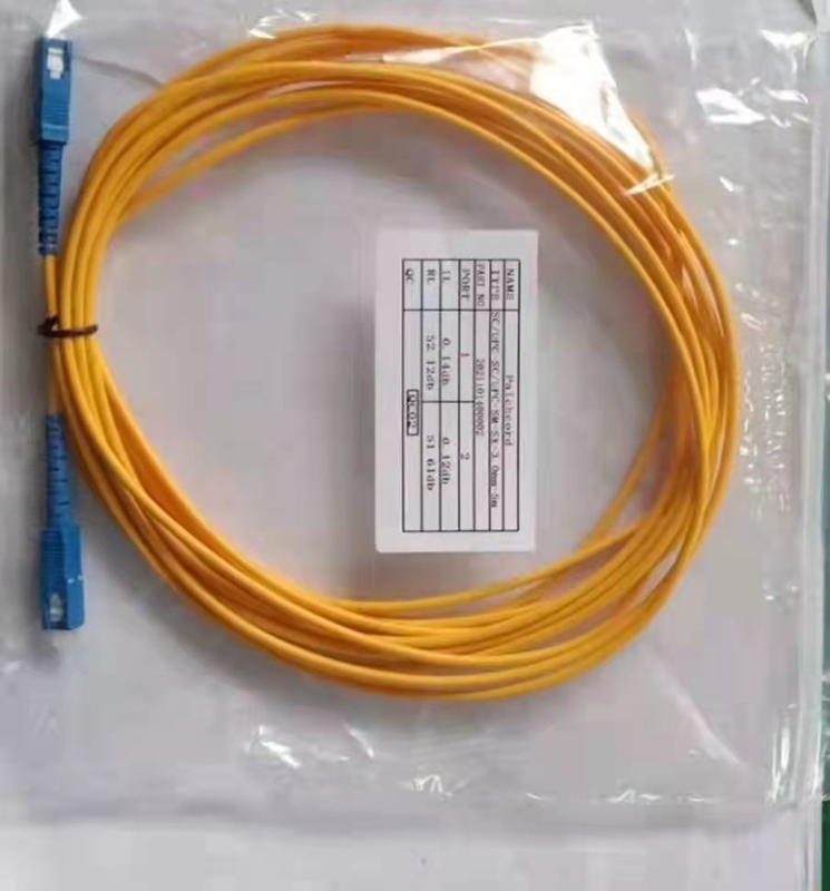 диаметр SC UPC 3.0mm гибкого провода оптического волокна PVC 5m симплексный однорежимный